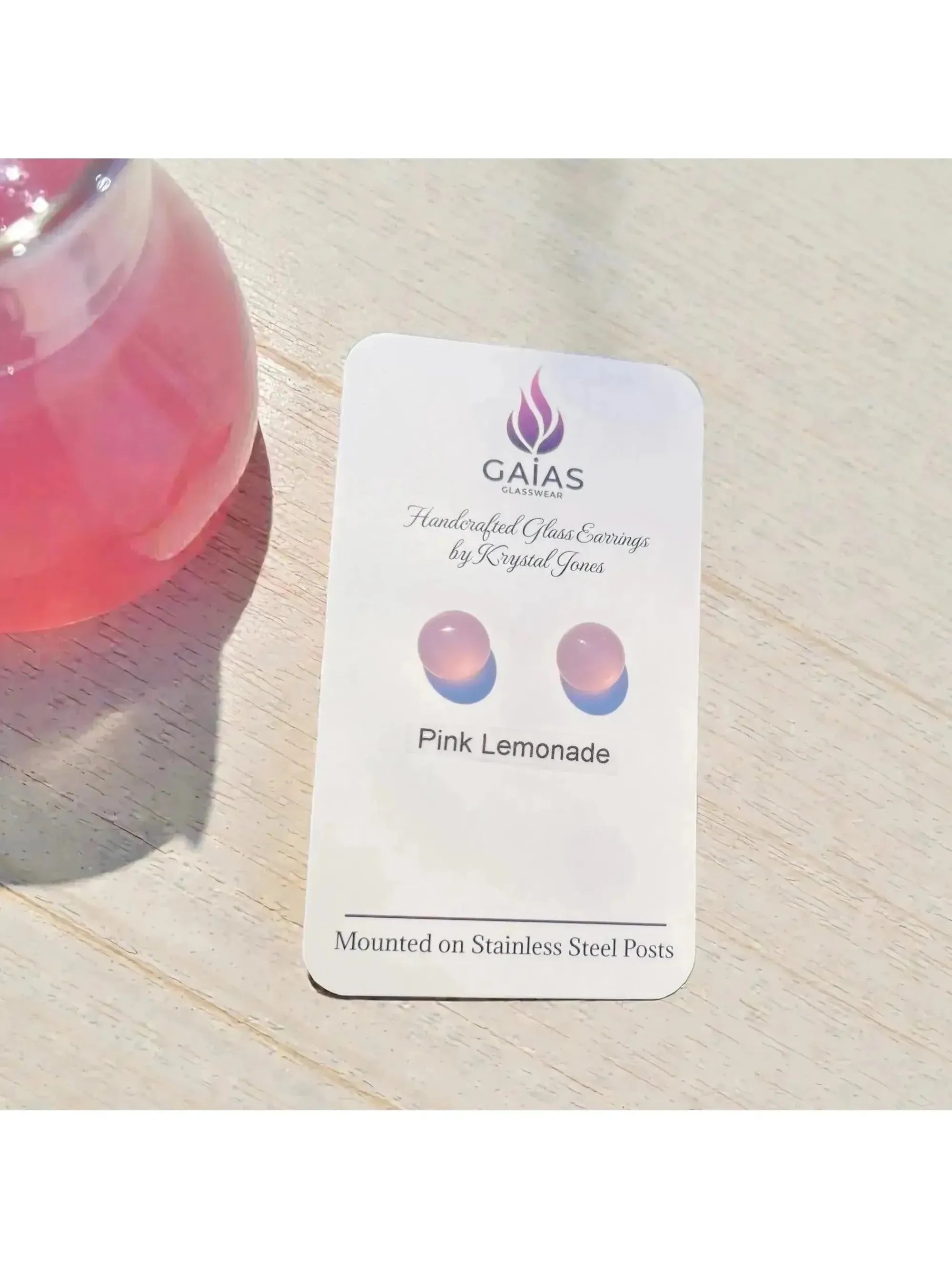 Pink Lemonade | Fused Glass Stud Earrings